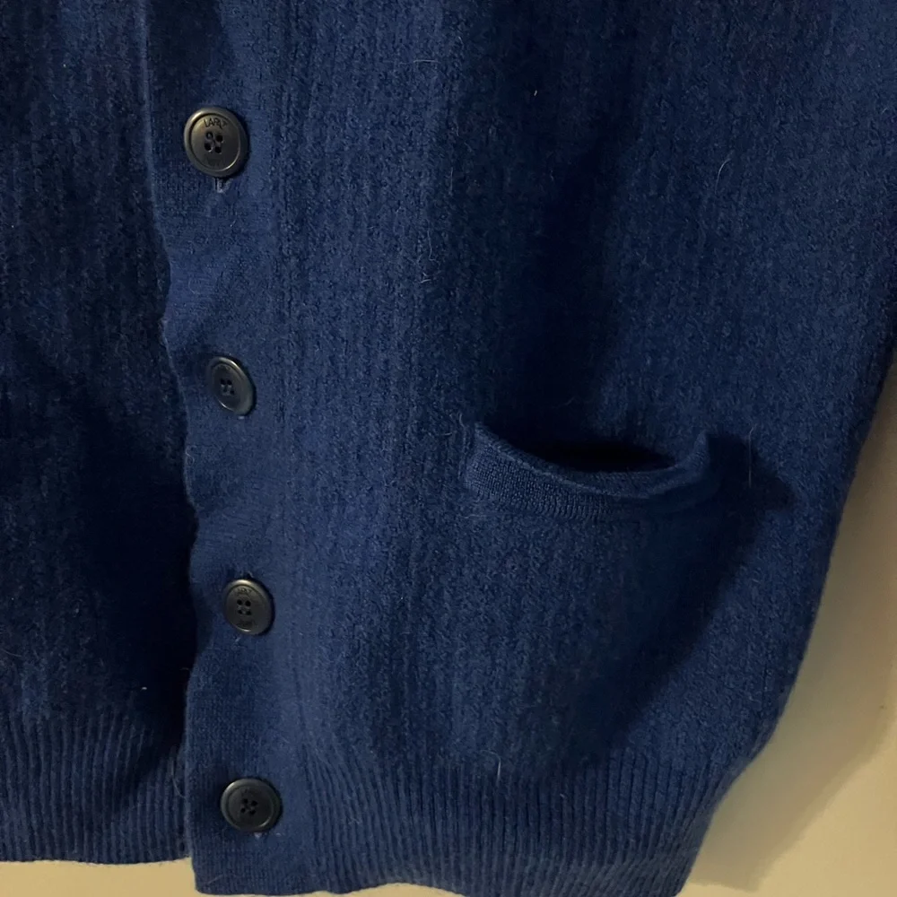 La Paz Royal Blue 100% Wool Button Up Cardigan Sweater Women’s Size Medium - Picture 2 of 5